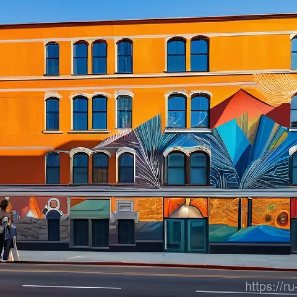 벽화와 청년 예술가들 - A stunning, large-scale mural transforms a previously dull, grey urban building into a vibrant maste...