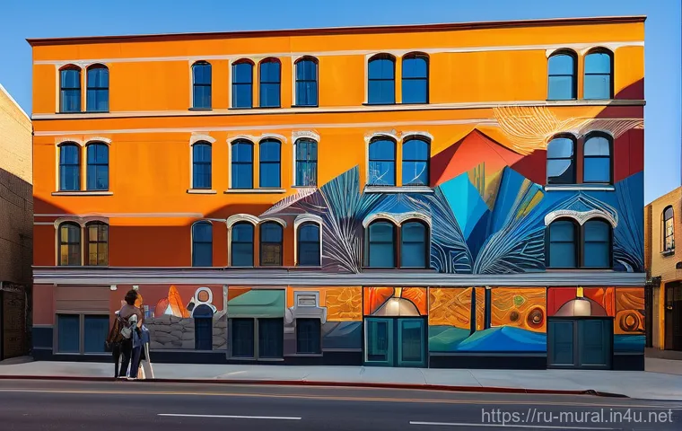 벽화와 청년 예술가들 - A stunning, large-scale mural transforms a previously dull, grey urban building into a vibrant maste...